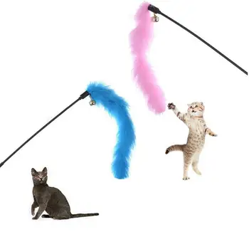 Katė Interaktyvus Žaislas Stick Plunksnų Lazdele Su Bell Pelė Narve, Žaislai, Dirbtinės Plastikinės Spalvinga Katė Kibinimas Žaislas Naminių Reikmenys