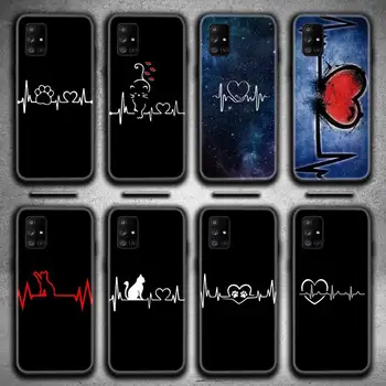 Katė Širdies Meilę, Telefono dėklas, Skirtas Samsung Galaxy A21S A01 A11 A31 A81 A10 A20E A30 A40 A50 A70 A80 A71 A51