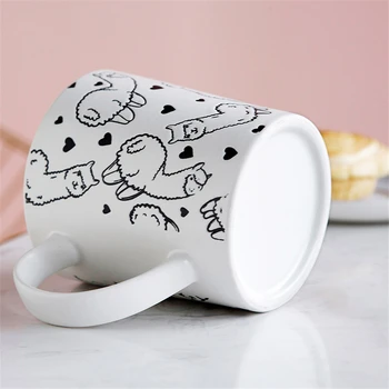 Keramikos arbatos puodelio vyrų ir moterų mielas pieno taurės didelės talpos alpaka puodelis ins ,kūrybingi pusryčiai avižiniai dribsniai kavos puodelio vandens