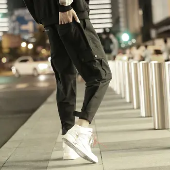 Krovinių Kelnės Vyrams, Sporto veikti 2020 Streetwear Poilsiu Kelnes Juodos Sweatpant Vyrų Hip-hop Rudenį Atsitiktinis darbo drabužiai