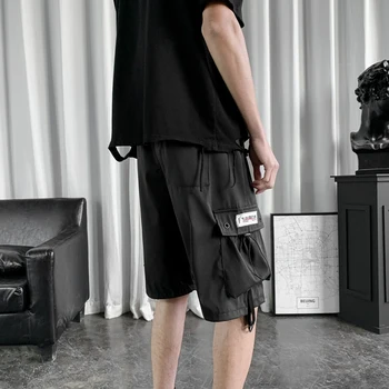 Krovinių Šortai Vyrams Multi-kišenės Harajuku High Street Baggy Retro Kelio ilgis Kelnės Vasaros Atsitiktinis Dizaino Varčios Madinga Outwear