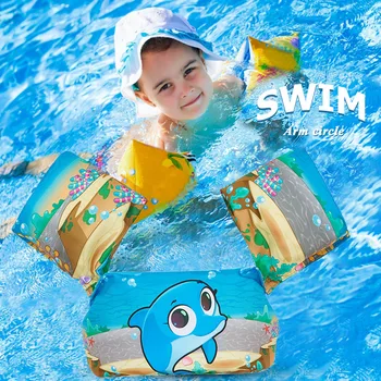 Kūdikių balos jumper vandens sporto maudymosi kostiumėlį Plaukti Animacinių filmų Arm Sleeve gelbėjimosi Liemenė maudymosi kostiumėlį Putų Saugos Plaukimo Mokymo Plaukiojantieji