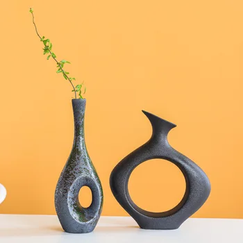 Kūrybos Maža Vaza Japoniško Stiliaus Zen Džiovintų Gėlių Turėtojas, Keramikos Amatai Ornamentu Namų Puošybai Keramikos Vaza Namų Reikmenys