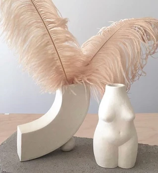 Liemens Vaza, Drūtas Femal Kūno Skulptūra Gėlių Kompozicijų Art Dizaino Dervos Amatų Fotografijos Rekvizitai Krūtinė Nuogas Liemens Butelis