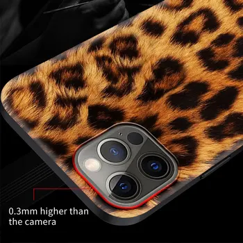 Mados Leopardas Spaudiniai Silikoninis Telefono dėklas Skirtas iPhone 12 Mini Pro 11 SE 2020 X XS Max XR 7 8 6 6S Plius Minkštas Viršelis Coque Fundas