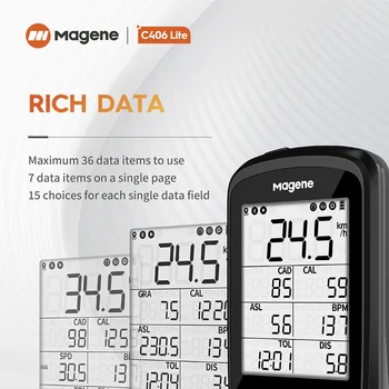 Magene C406 Lite Naujas GPS Dviračio Kompiuterio Belaidžio ryšio Smart Spidometras Sinchronizavimo Greitis Jutiklis MTB Kelių Vandeniui Dviračių Monito Duomenų Žemėlapis