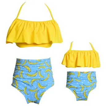 Maudymosi kostiumėlį, maudymosi Kostiumėliai Moterims, Vaikams, Aukšto Juosmens Bikini 2021 maudymosi kostiumėlį, Mama ir Dukra Kūdikių Vaikams Paplūdimys Atitikimo Šeimos Maudymosi Kostiumai