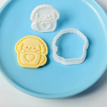 Mielas Šuo Slapukas Pelėsių 3D Animacinių filmų Gyvūnų Paspaudus Cookie Cutter Kepimo Įrankis Sugarcraft Tortas Dekoravimo Priemonės, Kepimo Formos