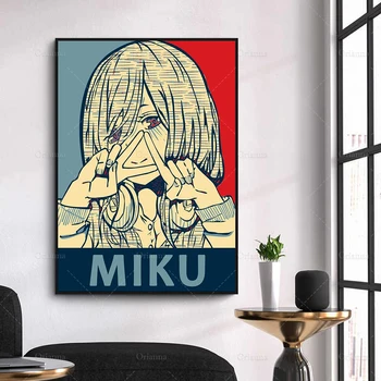 Miku Nakano Anime Plakatas Šiaurės Šalių Sienos Meno Tapybos Drobės Namų Puošybai Šiuolaikinio Abstraktaus Hd Spausdina Nuotraukas Kambarį Dekoro