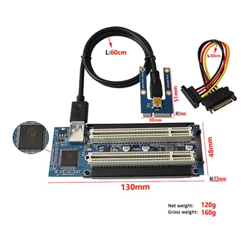 Mini PCI-E PCI Adapter Kortelių MPCI-E PCI Riser Adapter su SATA Maitinimo Kabelis Plėtros Kortelę su Išorės Fiksavimo Kortelė