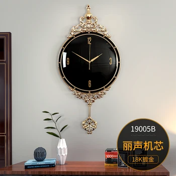 Modernus Sieninis Laikrodis Prabanga Švytuoklės Aukso Kūrybos Stilingas Sieniniai Laikrodžiai, Šviesos, Prabanga ir Vėjo Relogio Parede Namų Puošybai AA60ZB