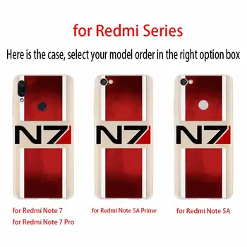 N7 Mass Effect Mados Minkštos TPU Case For Xiaomi Redmi Pastaba 10 9 8 7 6 5 Pro Max 10S 9S 9T 8T note10 Dangtis