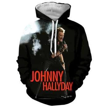 Naujas Johnny Hallyday Hoodies Prancūzija Roko Dainininkė, modelis, mados atsitiktinis punk stiliaus hoodie 3D spausdinimo vyrų, moterų, vaikų swe