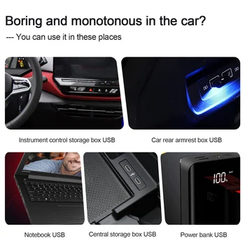 Naujas Mini USB, 8-12V Automobilio Šviesos Mygtuko kontrolinė lemputė Modeliavimo Lengvųjų Automobilių, Aplinkos Šviesos Interjero Lengvojo Automobilio Salono 7 Spalvų Keitimas