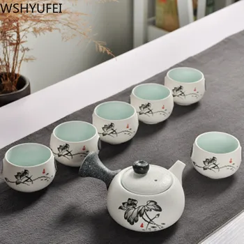 Naujas stilius Snaigės glazūra arbatos rinkinys Anti-plikymo karščiui atsparaus Kelionės Arbatos rinkinys arbatos nustatyti Buitinių geriamojo indai WSHYUFEI