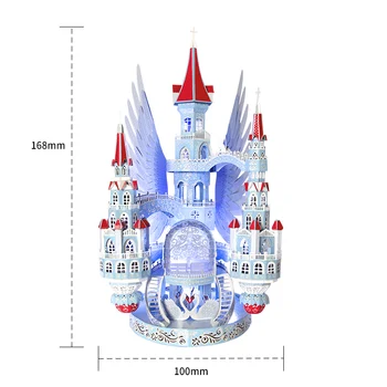 Nuotraukos Karalystės 3D Metalų Nano Įspūdį Angelo Pilis Modelis Rinkiniai PJ-229 