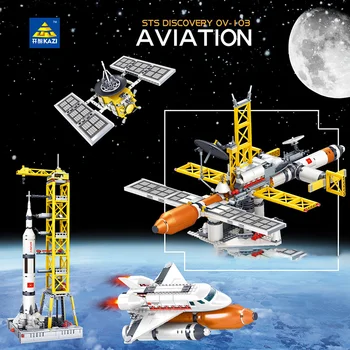 Originalus, Aukštos kokybės KAZI Pažangios Technologijos Palydovų Raketų shuttle Kosminės Stoties Surinkti Vaikų Žaislas, Statyba Blokai
