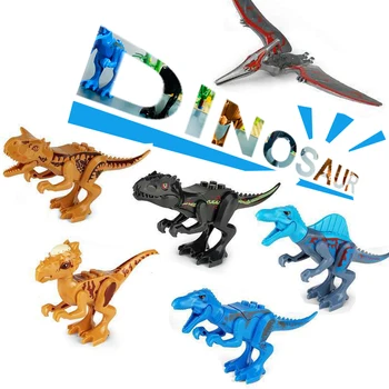 Parduodamas Vieno Juros Periodo Dinozaurų Pasaulyje, Statyba Blokai Pterosaur Tyrannosaurus Rex Gyvūnų Vaikai Surinkto Modelio Plytų Žaislai Dovana