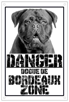 Pavojus, Dogue De Bordeaux Zonų Plokštė Pasirašyti 8x12inch Metalo Žiūrėti Šuo Metalo Pasirašyti 8x12inch Namų Virtuvėje Lauko Sienų Dekoras