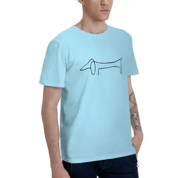 Picasso Dachsund marškinėliai vyriški Streetwear Marškinėliai trumpomis Rankovėmis Medvilnė, Dešra Wiener Barsukas Šuo Marškinėlius Miesto Tees Viršūnės