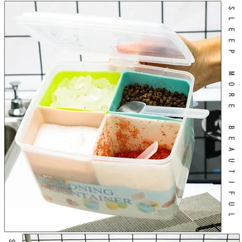 Plastikiniai Suskirstyti Spice Box Virtuvės Prieskonių Indelį Prieskonių Dėžutė Kūrybos Cukraus Jar Druska Jar Virtuvės Reikmenys