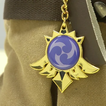 Populiarus Genshin Poveikio Elementas Key Chain Akių Dievo 7 Elementas Ginklų Maišelį Pakabukas 