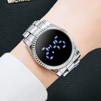 Prabanga Skaitmeninio Verslo Laikrodžiai Moterims Ponios Suknelė Mados Aukso LED Dial Apyranke Kvarciniai Rankiniai Laikrodžiai Moterų Reloj Mujer