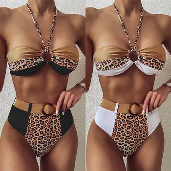 Push-Up Bikinis Moterų Maudymosi Kratinys Leopard 