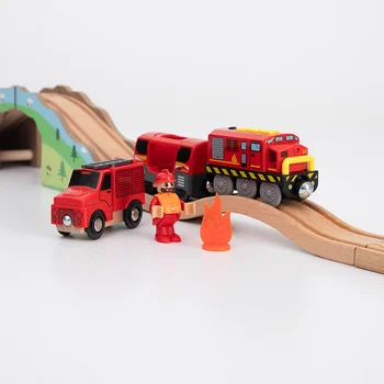RC Geležinkelio Lokomotyvų Magnetinio Prijungtas Elektrinis Traukinys Magnetinio Geležinkelio Žaislas Suderinama su Biro Medinių Bėgių Vaikams Dovanų