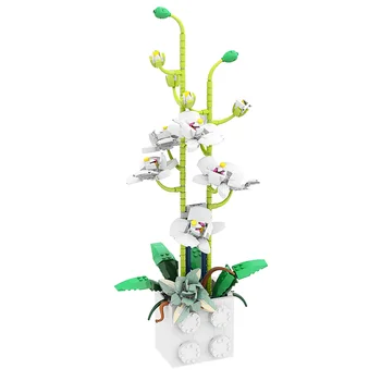 Retro Stiliaus Kinijos Augalams, Vazos, Vazoninių Gėlių, Žalios orchidėjų Žiedų Statybos Blokų, Plytų Priedai Modelio Vaikų Švietimo Žaislas