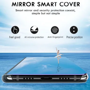 Samsung Galaxy A72 5G Atveju, Smart Veidrodis Apversti Magnetinių Atveju SamsungA72 Sumsung 72 Telefono Dangtelį Stovėti Knygos Coque Fundas