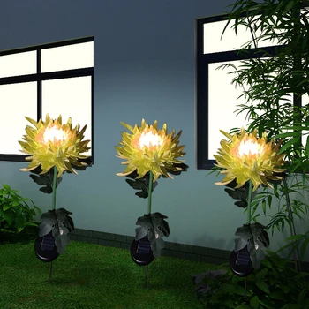 Saulės Energijos Chrizantemų Vejos Žemės Šviesos diodų (LED) Gėlių Lempos Tvora Šviesos Kraštovaizdžio Kiemo, Sodo Dekoravimui, Saulės Šviesos