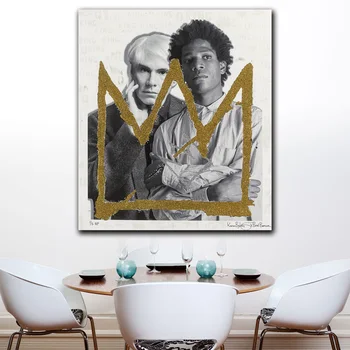 Sienos Nuotraukas Kambarį Andy Warholas Didelis Aukso Ir Mažosios Silve Karūna Spausdinti Drobė Meno Namų Dekoro Šiuolaikinės Mados Drobės Plakatas