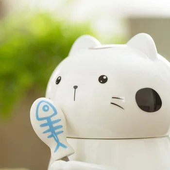 Super mielas trimatis gyvūnų katė mielas keramikos vandens puodelį porą kūrybos didelės talpos puodelis kavos puodelis su dangteliu