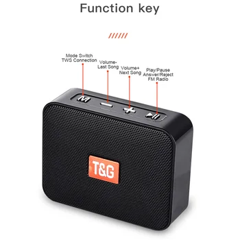 T&G TG166 Mini Garsiakalbis Portable Bluetooth Garsiakalbiai Mažas Belaidžio Lengvas Lauko žemų dažnių Garsiakalbis Paramos FM TF Kortelė