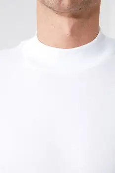 Trendyol Juodas Vyras ilgomis Rankovėmis Pusė Golfo BASIC New T-shirt TMNAW20TS0210