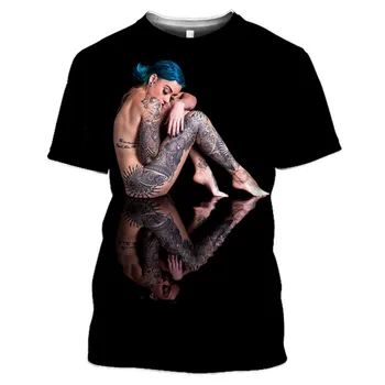 Unisex 3D atspausdintas T-shirt vyrams ir moterims seksualus deivė Harajuku T-shirt vyrų mados atsitiktinis gatvės drabužių hip-hop apvalios kaklo sh