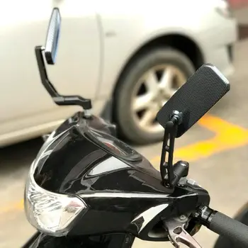 Universalus 8mm 10mm Motociklo Pusės Veidrodėlis, išilginis Pabaigos Galiniai Šono Aliuminio Stačiakampio Blind Spot Mėlynos spalvos galinio vaizdo Veidrodėliai