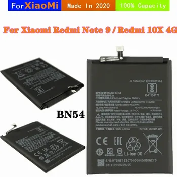 Už Xiao Mi Telefono Baterija Xiaomi Redmi 9 Pastaba / Redmi 10X 4G Baterijos BN54 5020mAh Ličio-jonų Polimerų Baterija