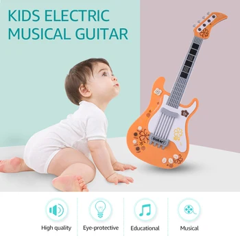 Vaikų Muzikos Gitara Elektros Muzikos Elektrinė Gitara Žaislas Priemonės su 4 žaidimo Režimai Žibintai ir Muzika ir Berniukams, ir Mergaitėms