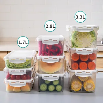 Virtuvės Šaldytuvas Maisto Produktų Laikymo Dėžutė Daržovių, Vaisių, Šviežių Palaikymo Plastiko Skaidrus Saugojimo Uždaromos Laukelį Organizatorius Bakas