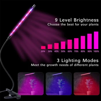 Visą Spektrą Phytolamps LED Grow Light Laikmatis su DC5V USB 10W 20W 30W 40W Darbalaukio Įrašą Fito Žibintus, Augalai, Gėlės Auga Lange