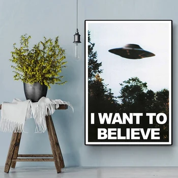 X Failų Noriu Tikėti Užsienietis UFO TV Šou Drobė Spausdina Tapyba, Plakatas Sienos Meno Nuotrauką Kambarį Namų Dekoro be Rėmelio