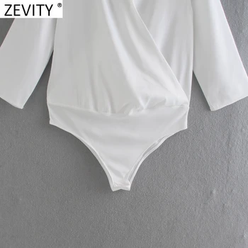Zevity Naujas Moterų Derliaus Kryžiaus V kaklo Minkštųjų Satino Bodysuits Office Ponios Office Dėvėti Kratinys Siamo Prašmatnus Slim Rompers DS8211