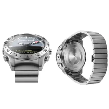 ŠIAURĖS KRAŠTO Smart Watch Vyrų Kraujo Spaudimo Monitorius Full Steel Kompaso, Aukščiamačio Nardymo Kvarco Verslo, Sporto Skaitmeninis Smartwatch