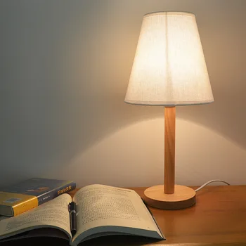 Šiuolaikinės Paprastų Medinių LED Stalo Lempa, Miegamojo Lovos Dekoratyvinis USB Skaitymo Lentelė Naktį Šviesos