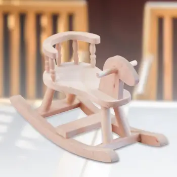 1:12 Miniatiūriniai Lėlių 3D Mediniai Baldai, Mini Trojos Arklys Baldai Miniatiūriniai Modeliu, Lėlės, Stalo Ornamentas