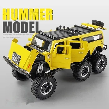 1/28 Hummer H2 6*6 Padangos Modifikuotų Off-road Transporto priemonė Lydinio Automobilio Modelį Diecasts Žaislinės Transporto priemonės Simulatio Metalo Automobilio Modelį Vaikams, Žaislų, Dovanų