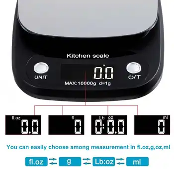 10KG Nešiojamas Skaitmeninis Masto Virtuvė Masto 1g Didelio Tikslumo Elektroninės Maisto Svėrimo Skalės Virtuvės LED Elektroninės Svarstyklės Įrankiai