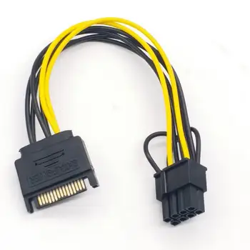 15pin SATA Vyras į 8pin(6+2) PCI-E Maitinimo Kabelių 20cm SATA Kabelis, 15-pin 8 pin laidas Laidas į PC Grafikos Kortelės Priedai